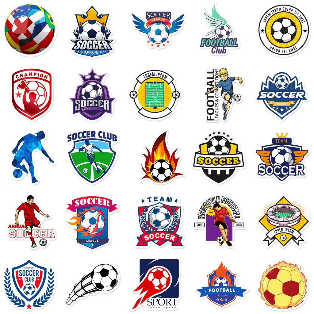 50PCS British Football Stickers, Kids School Supplies Laptop Phone Case Gift Box Decor Soccer Fan Decorative Art Stickers