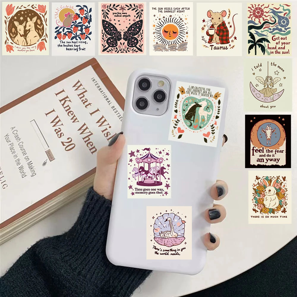 50/100PCS Weird Inspirational Sticker Aesthetic Motorcycle Funny Phone Laptop Luggage Creative Coffee Skateboard Car Stickers