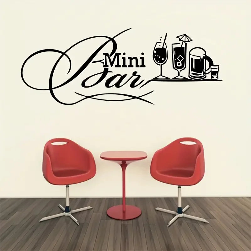 1pc Wall Sticker, Cocktail Beer Pattern Self-Adhesive Wall Stickers, Bar Beer Restaurant Shop Home Decoration Wall Stickers, Rem