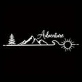 Adventure Series RV Car Sticker - Tree Mountain Waves Sun Design, Durable Vinyl Decal for Recreational Vehicles, MPVs, and Carav