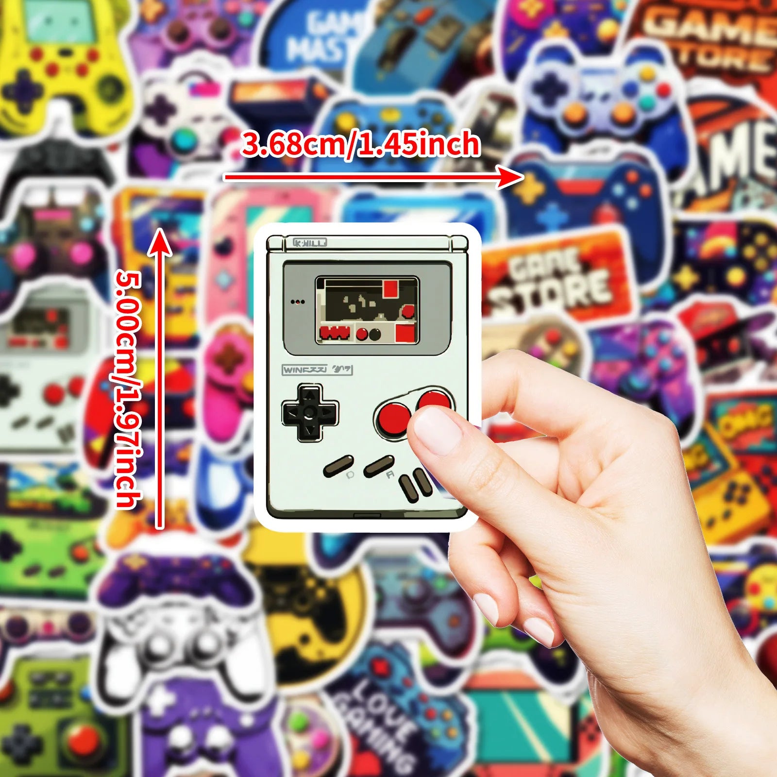 50/100PCS Cartoon Hand Drawn Controller Game Console Graffiti Waterproof Decor Sticker DIY for Laptop Stationery Notebook