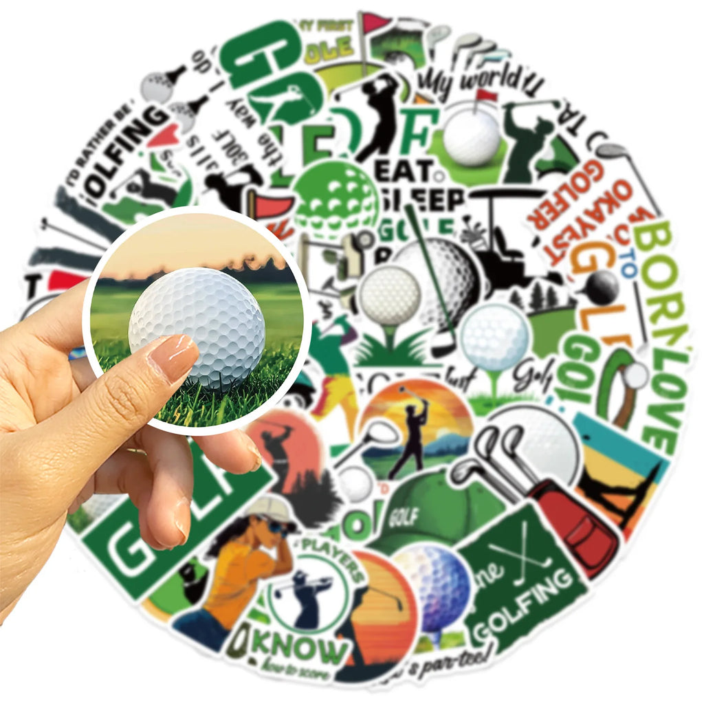 50PCS Cartoon Golf Graffiti Stickers Decor Guitar Notebook Luggage DIY Waterproof Stickers
