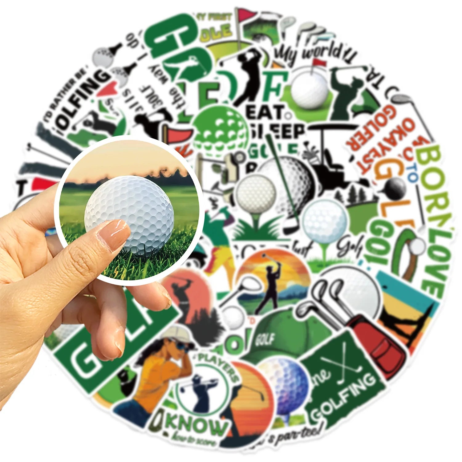50PCS Cartoon Golf Graffiti Stickers Decor Guitar Notebook Luggage DIY Waterproof Stickers