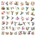 50-Pack Watercolor Hummingbird Transparent PET Stickers for Phone Case Luggage Laptop Student Stationery Waterproof Decals