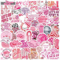 10/30/50PCS Cute Girl Cowboy Sticky PVC Sticker Aesthetic Stationery Pink DIY Decoration Scrapbooking School Supplies for Kids