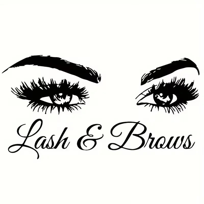 1pc Lash & Brows Wall Decal, Artistic Eye Design, Removable PVC Sticker For Bedroom, Living Room, Hallway, Window Display, Decor
