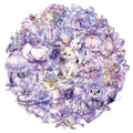 50PCS Purple Dream Creative Transparent PET Sticker Set DIY Brochure Decoration Notebook Tablet Toy Stickers