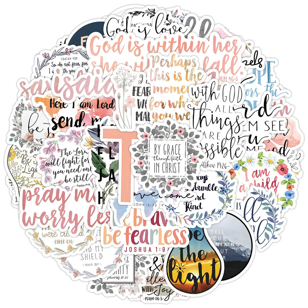 49 PCS Quotes Graffiti Stationery Stickers Water Cup Mobile Waterproof Decorative Stickers Creative DIY Stickers