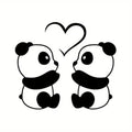 1pc Romantic Panda Pattern Vinyl Car Decal Art Racing Truck Laptop Decal