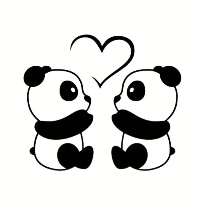 1pc Romantic Panda Pattern Vinyl Car Decal Art Racing Truck Laptop Decal