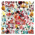 50/100PCS Transparent Stickers Cartoon Girl Hanfu Exquisite PET Notebook Account Stationery Stickers