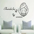 Elegant PVC Wall Sticker with Female Face & Relaxing Quotes - Matte Finish, Pre-Pasted Self-Adhesive Vinyl Decal for Spa, Beauty