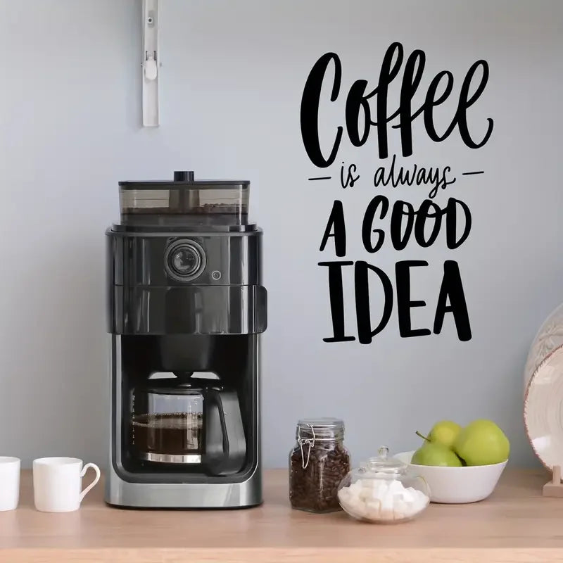A Self-Adhesive Wall Sticker Featuring The Word 'Coffee' in English, Measuring 7.87X11.81inch, Designed for Decorating Backgroun