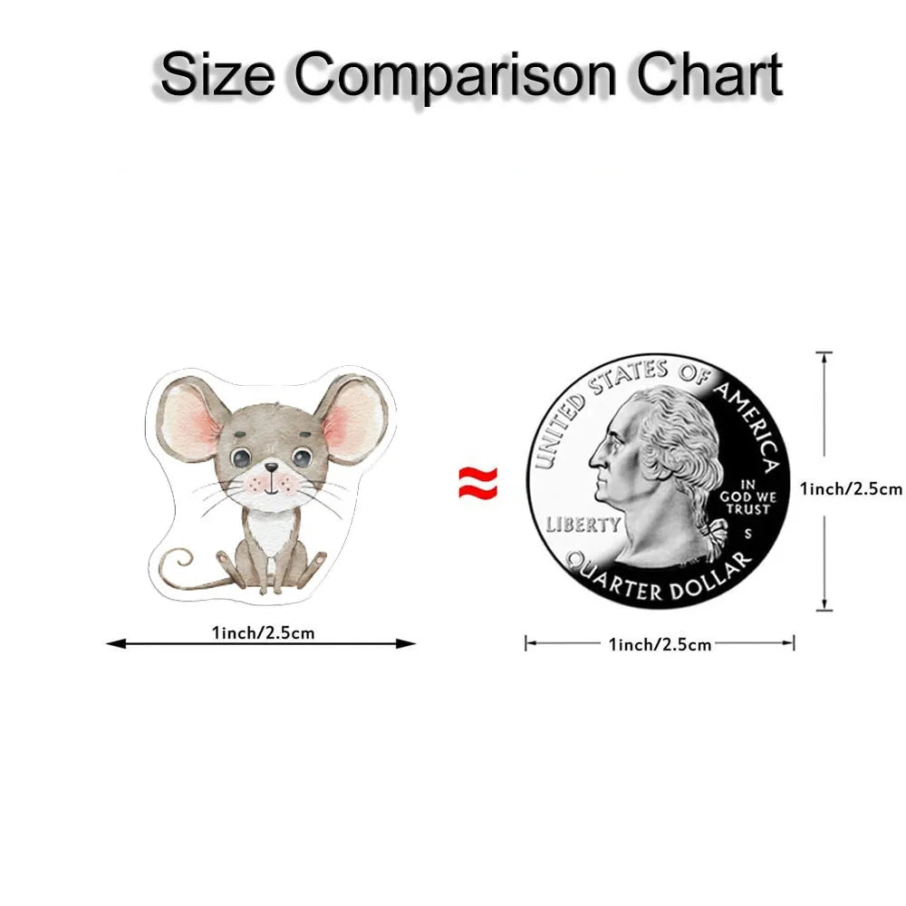 500Pcs/Roll Heterotypic Pets Stickers 2.5cm/1.0'' Cute Art Labels Learning Rewards, Adorn Gifts for Books Watercup Phone PC Pads