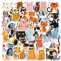 10/30/50PCS Cartoon Japanese Cat PVC Sticky Sticker Aesthetic Stationery DIY Decoration Scrapbooking School Supplies for Kids