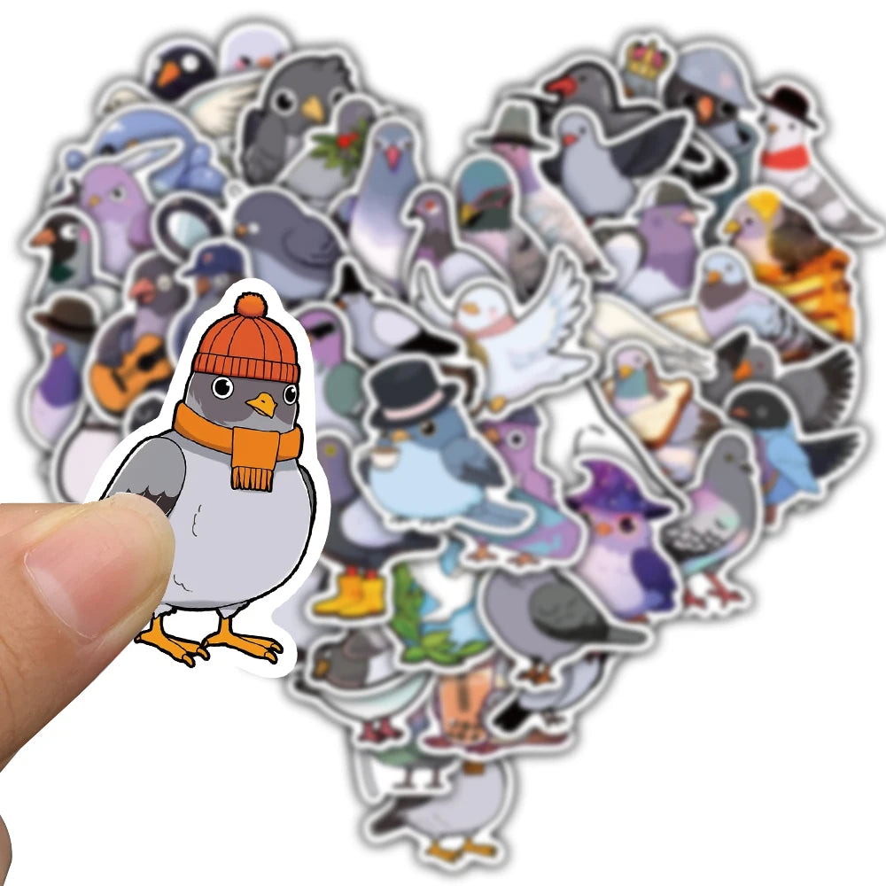50PCS Pigeon Pigeon Sticker Cartoon Aesthetic Personalized Laptop DIY Bicycle Phone Suitcase Stationery Supplies Stickers