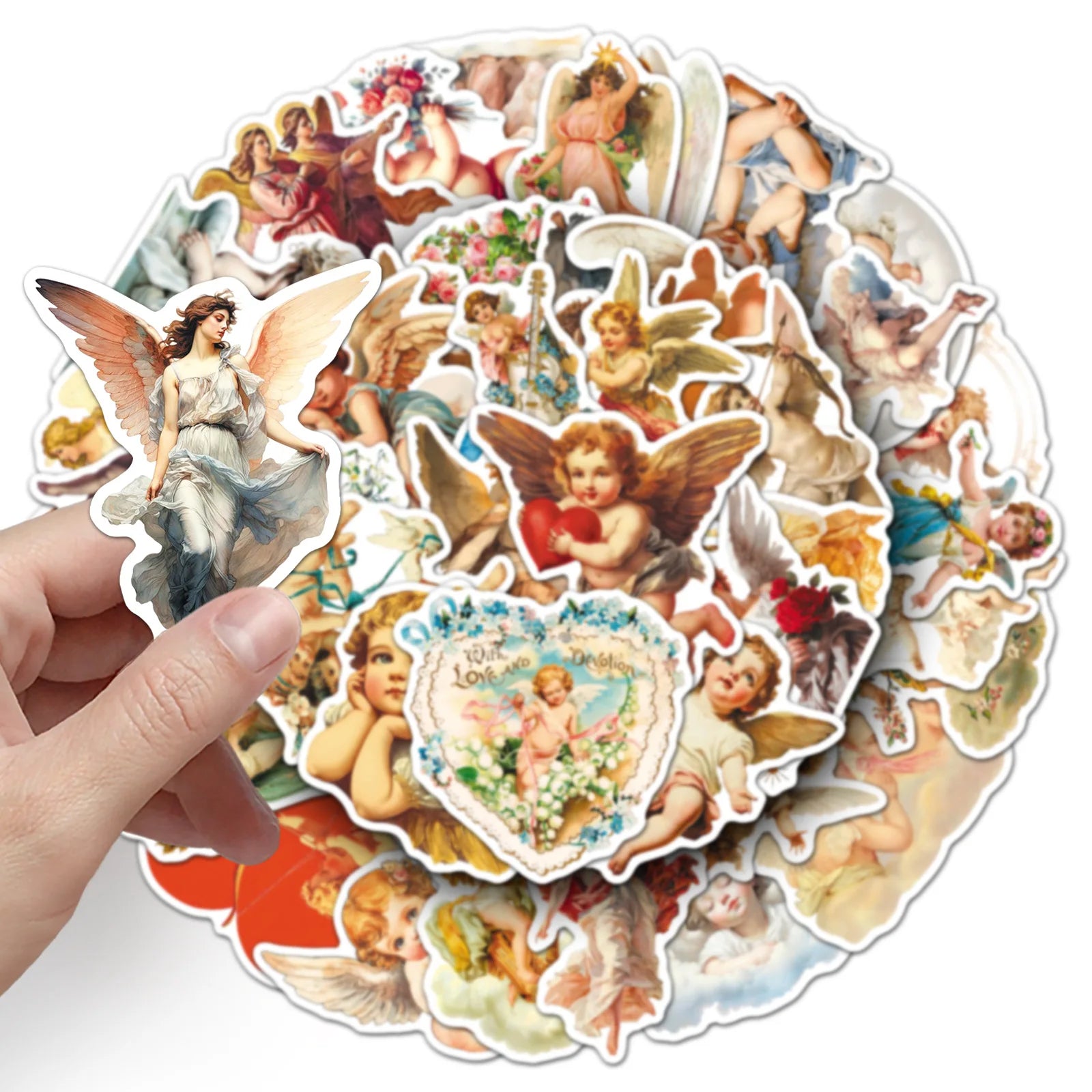 50-Pack Retro Cupid Nordic Angel Graffiti Stickers for DIY Decoration on Mobile Phones Guitars Headsets Luggage Notebooks