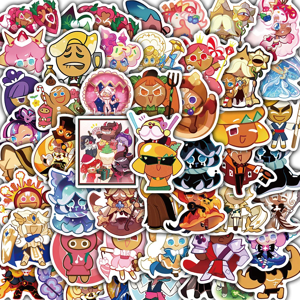 50PCS Cookie Run Kingdom Stickers Notebook Laptop Cartoon Phone Waterproof Aesthetic Phone Skateboard Cafe Decals Sticker