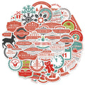 45PCS Christmas Window Flower Series Stickers Cartoon Creative Decorative Stickers Toy DIY Computer Guitar Waterproof Stickers