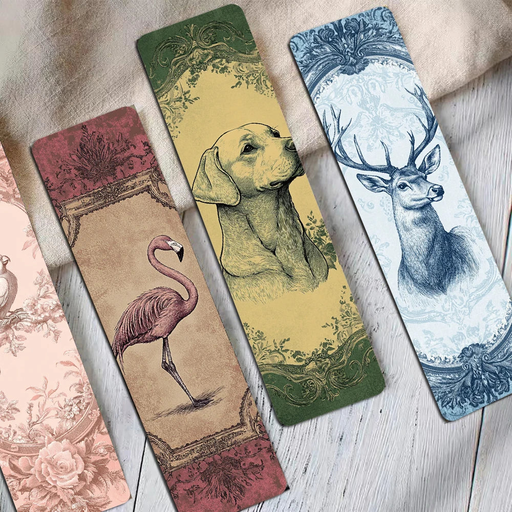 30/60PCS Antique Photo Frame Animal Bookmark Laptop Luggage DIY Reading Style Book Landscape Gift Cards Creative Bookmarks ﻿