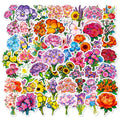 50/100 Pcs Colorful Floral Flower Plant Theme Stickers for Phone Vase Scrapbook Stationery Box Printer Cup Removable Decals