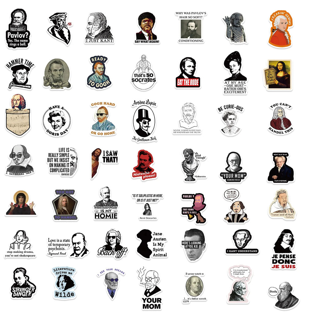 50 Funny Celebrity MEME Graffiti Stickers Decor Water Cup Phone Stickers Waterproof Notebook Children's Stationery Stickers