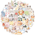 50PCS Q version Animals Stickers Cartoon PVC Fashion Waterproof Skateboard Phone Laptop Waterproof Graffiti Luggage Car Decals