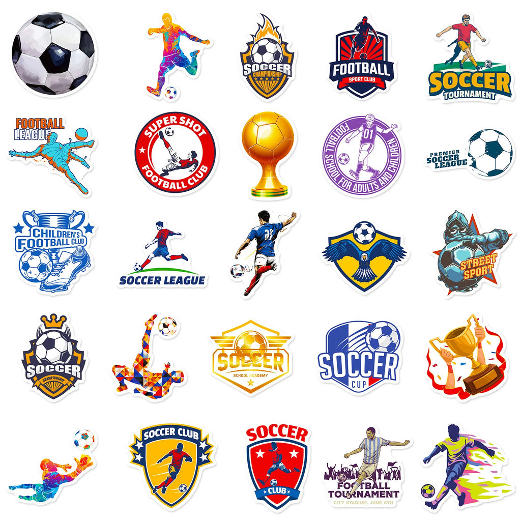50PCS British Football Stickers, Kids School Supplies Laptop Phone Case Gift Box Decor Soccer Fan Decorative Art Stickers