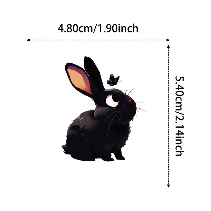 10/30/56PCS Cartoon Black Animal PVC Sticky Sticker Aesthetic Colored Children's DIY Decoration Scrapbooking School Supplies