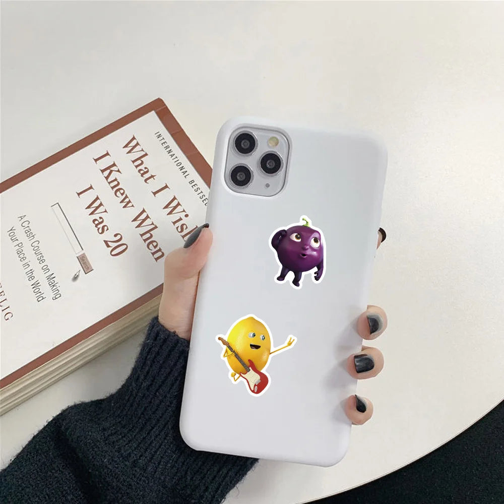 50PCS Cute Fruit Family Stickers Cartoon Apple Orange Water Cup Phone Waterproof Student Stationery Sticker