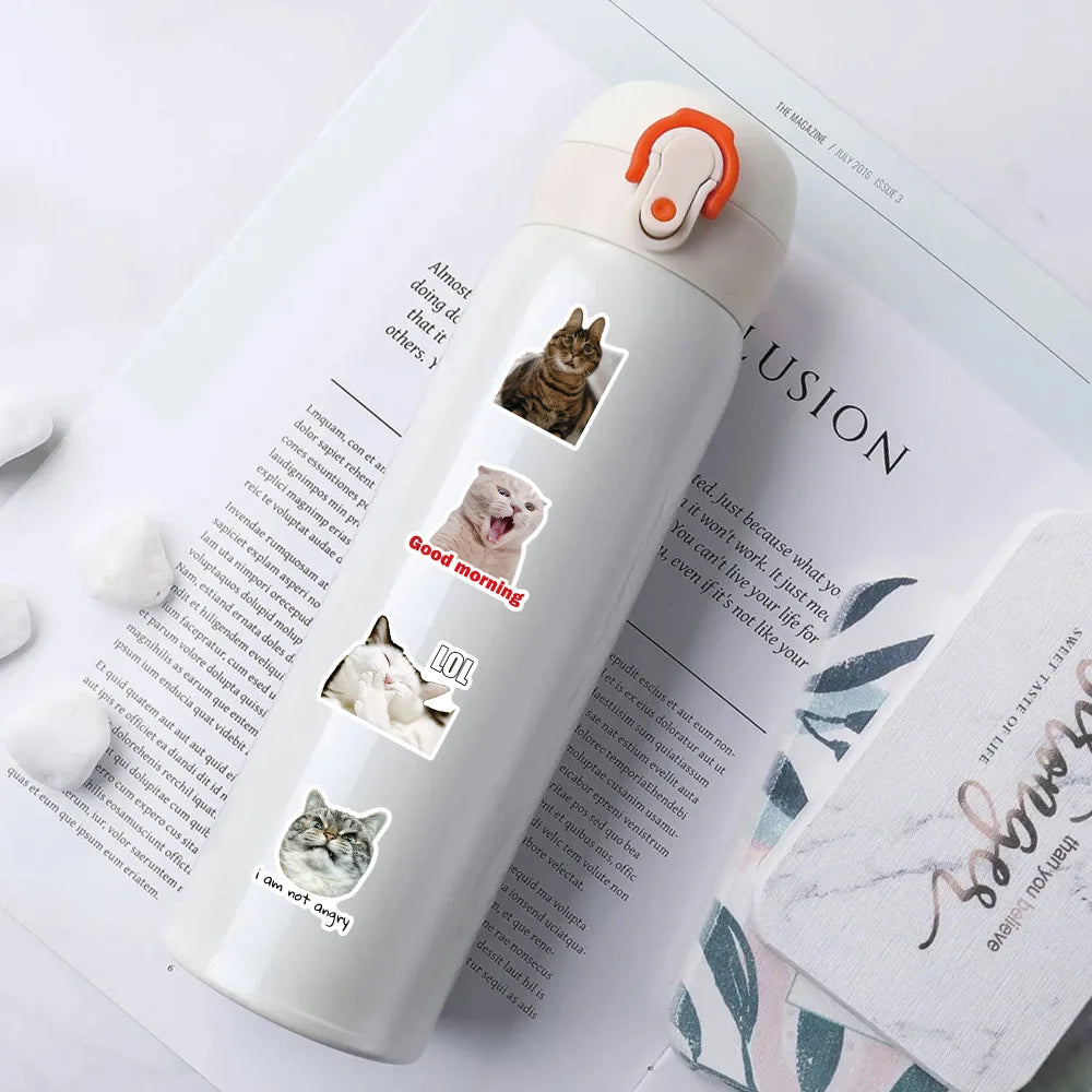 50/100PCS Realistic Animal Tag Stickers Cute Pet Dog With Thank You Notebook Water Cup Stationery Box Decoration