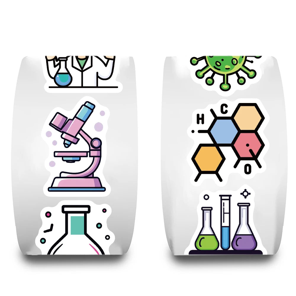 500PCS Chemistry Roll Stickers Notebook Laptop Aesthetic Retro Suitcase Car Art Picture Coffee Phone Laptop Waterproof Sticker
