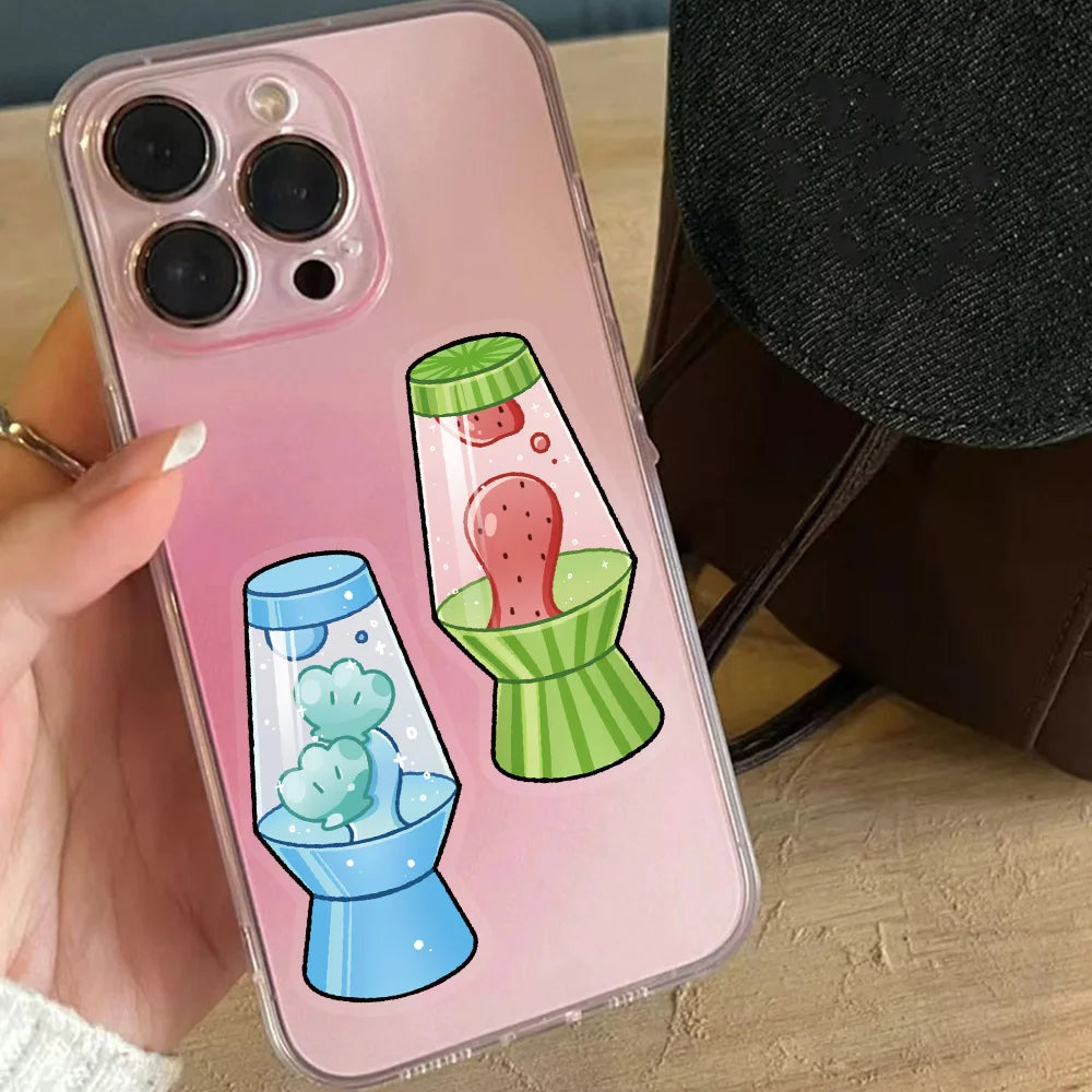 50PCS Lava Lamp Creative Transparent Stickers DIY Scrapbook Phone Case Laptop Tablet Decorative Toy Stickers