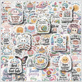 50/100PCS Cute English Phrase Graffiti Stickers Water Cup Phone Waterproof Decoration Stickers Creative Stickers