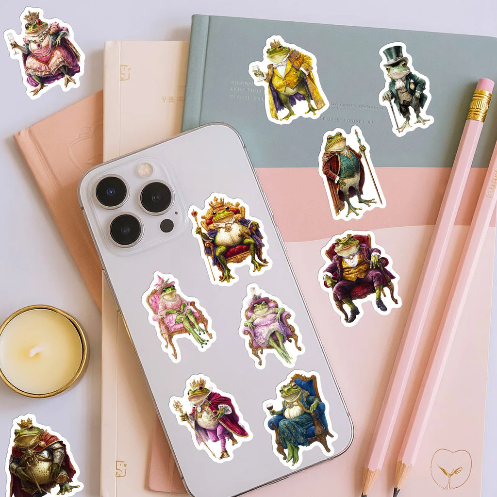 56PCS Fantasy Frog Aristocrat Stickers Kids Reward Stationery Decals DIY Fun Notebook Fridge Suitcase Waterproof Sticker