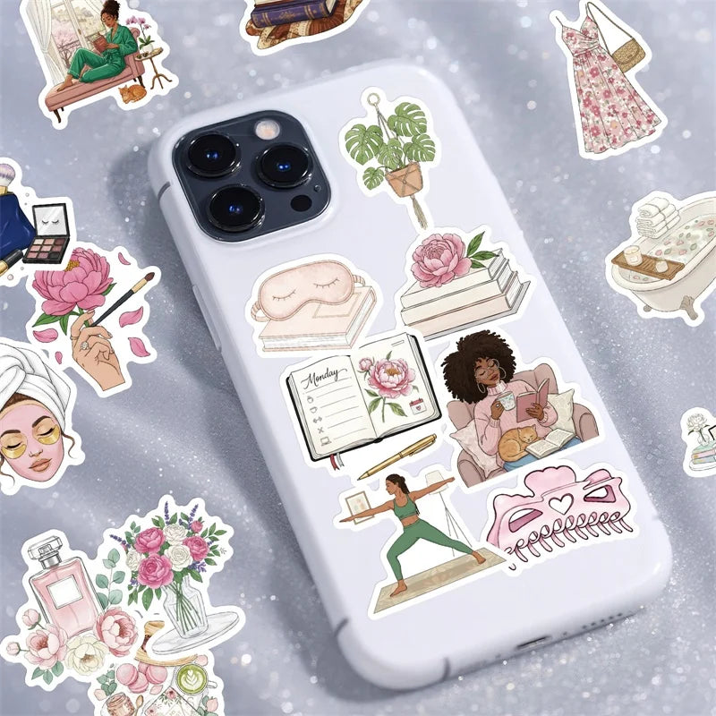 10/30/56PCS Elegant Women's Life Sticky Sticker PVC DIY Laptop Luggage Skateboard Stationery Decoration Scrapbooking for Kids