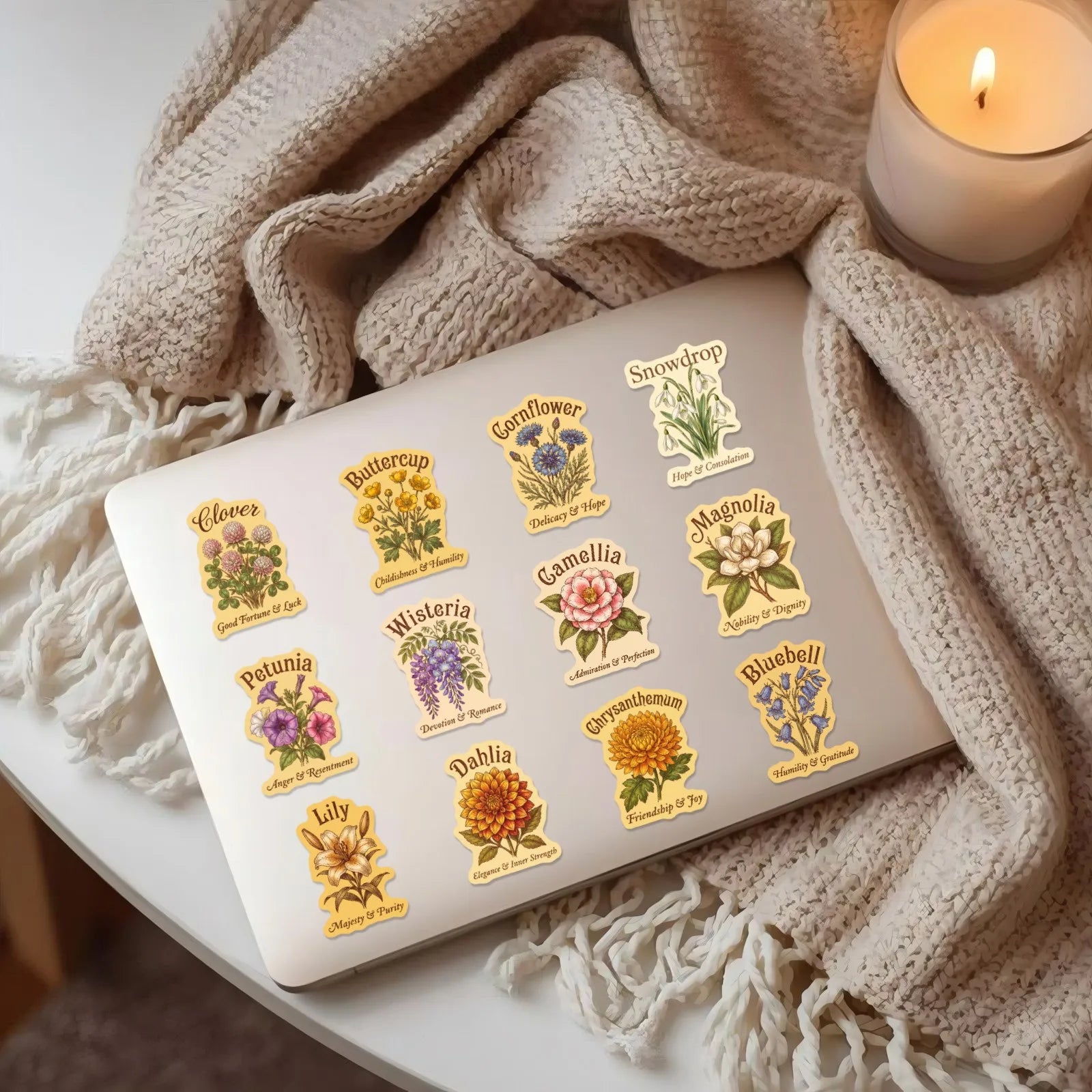 50/100 Pcs Vintage Floral Kraft Paper Style Stickers Aesthetic Waterproof DIY for Phone Suitcase Scrapbook Laptop Creative Decal
