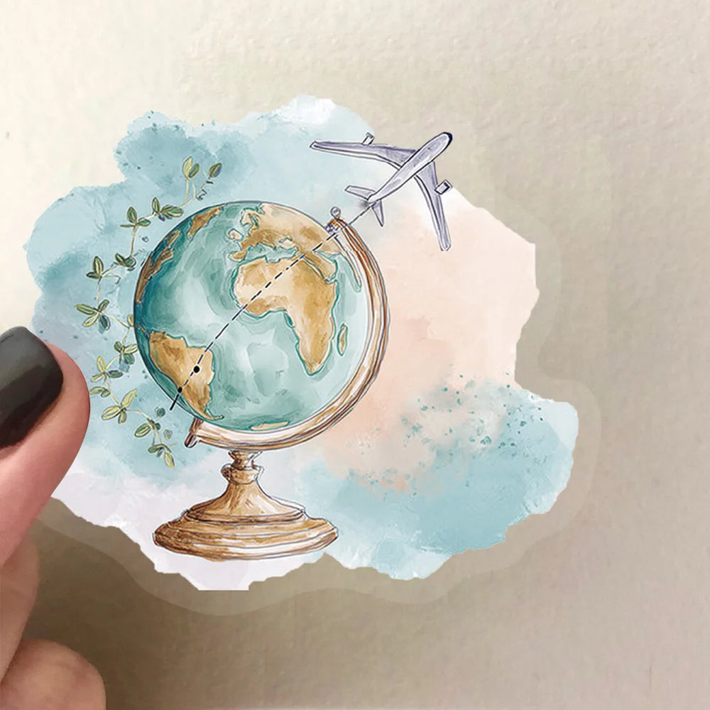 50/100PCS Transparent PET Outdoor Travel Stickers Waterproof DIY Handbooks Notebook Luggage Decoration Stickers