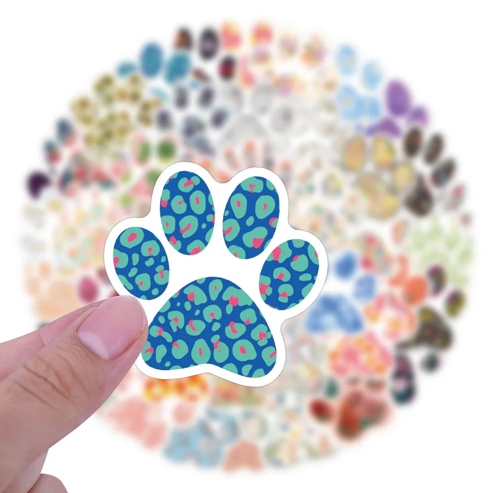 60/120PCS Cute Cartoon Animal Flower Paw Graffiti Sticker for Decor Car Luggage Case Phone Notebook Stationery Decals