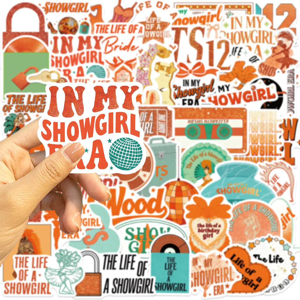 50Pcs Pack Performing Girl Doodle Stickers, Phone Case Stationery Notebook Guitar Fridge Luggage Waterproof DIY Decals