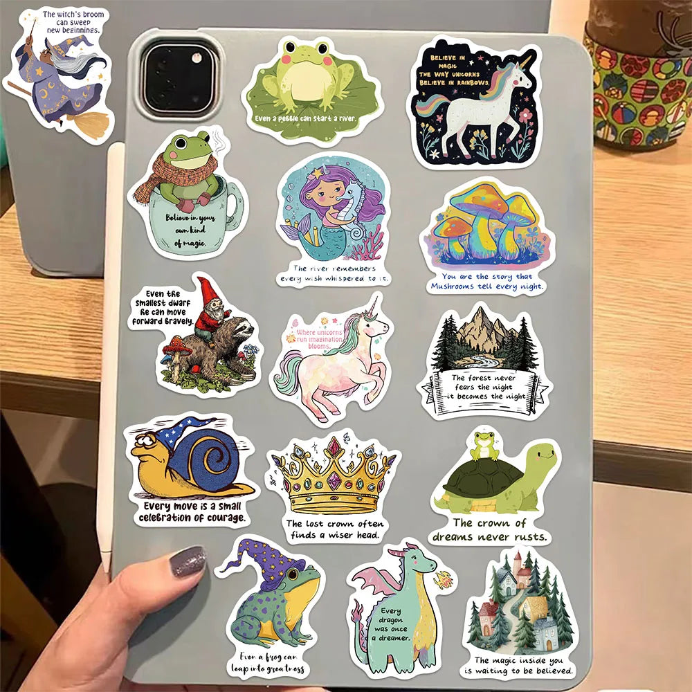 50PCS Fairy Tale Inspirational Creative Sticker Set Brochure Handheld Account Phone Case Computer Laptop Waterproof Stickers