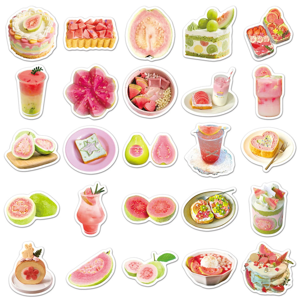 50/100PCS Cartoon Small Fresh Sticker Realistic Food Graffiti Luggage Water Cup Notebook Sticker