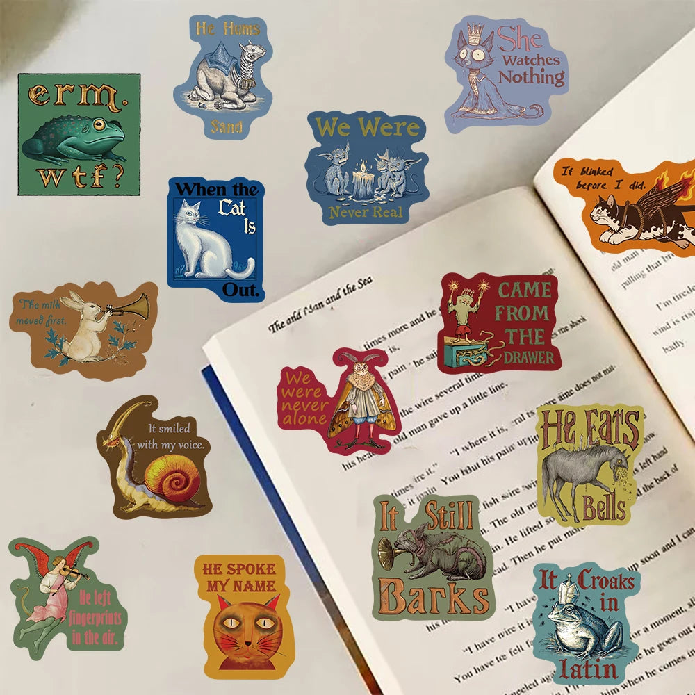 50PCS Medieval Eerie Abstraction Stickers Notebook Graffiti Coffee Laptop Luggage Phone Guitar Waterproof Stationery Stickers