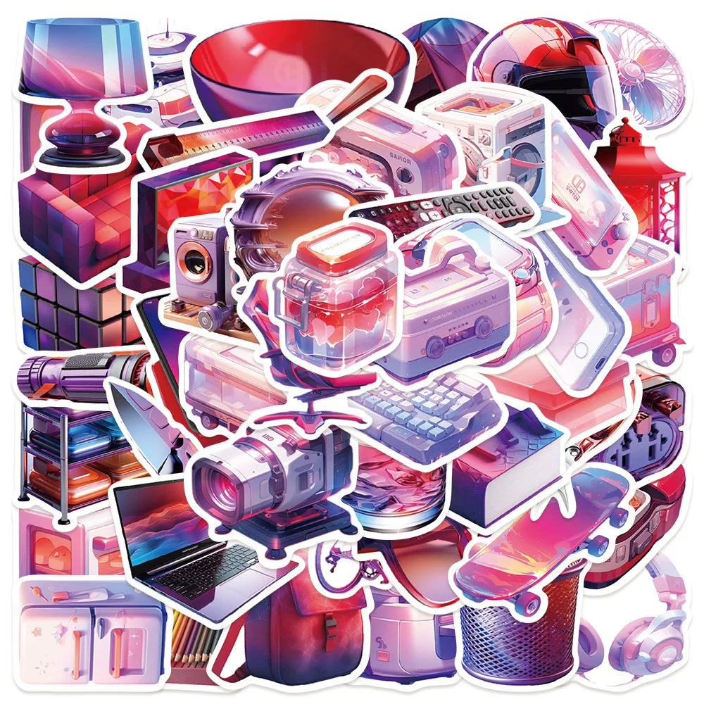 49/98PCS Cool Digital Stickers Laptop Handbook Phone Case iPad Water Cup Decoration Cross border Stickers