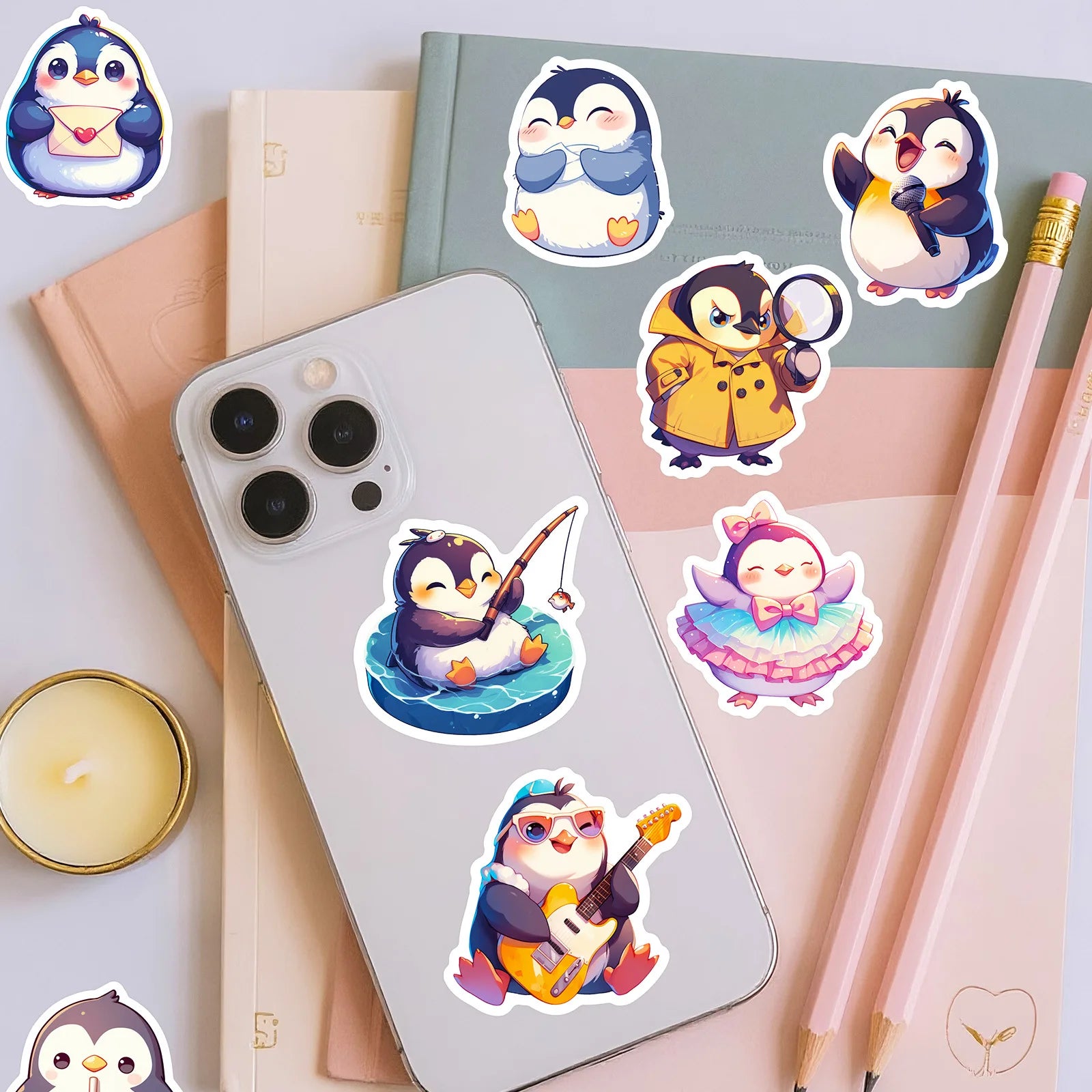 56/112 Pcs Cute Penguin Outdoor Travel Cartoon Stickers for Reward Stationery Box Thermos Phone Case Suitcase Helmet Piano