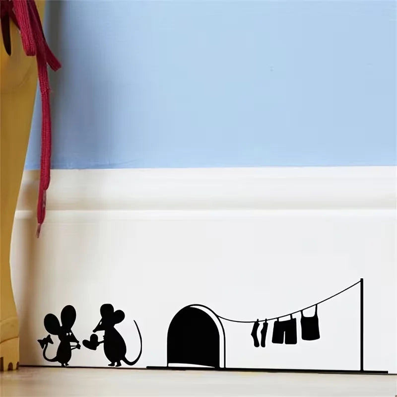 A Lively And Cute Mouse Baseboard Wall Sticker, Combining The Mouse with Everyday Scenes, Can Be Applied to The Baseboard, Insta