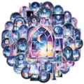 50PCS Transparent PET Dream Window Flower Stickers Phone Water Bottles Notebook Stationery Tablets Waterproof Stickers