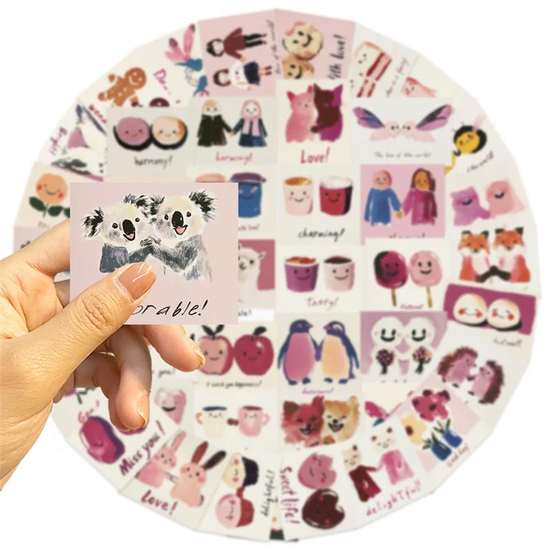 10/30/50PCS Cute Children's Drawing PVC Sticky Sticker Aesthetic DIY Decoration Scrapbooking School Stationery Supplies for Kids