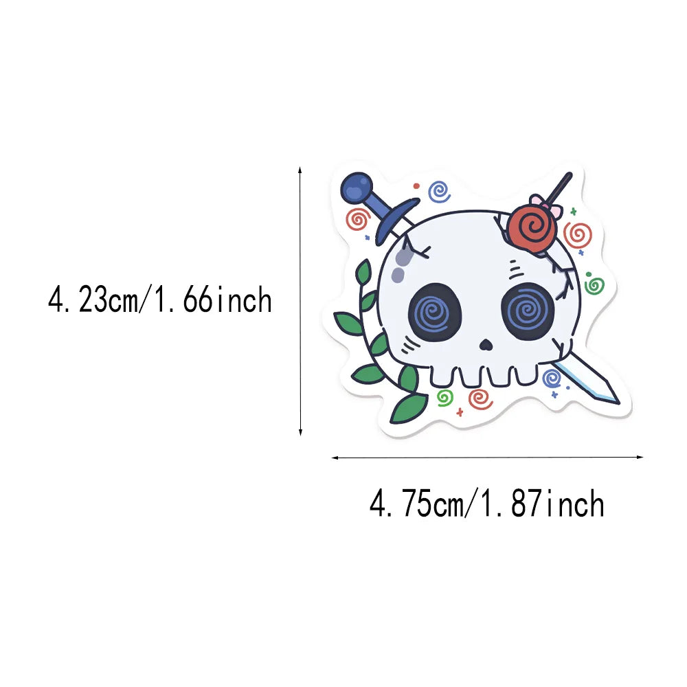 60PCS Halloween Funny Skull Sticker Manual Computer Scrapbook Refrigerator Guitar DIY Creative Aesthetic Toy Sticker