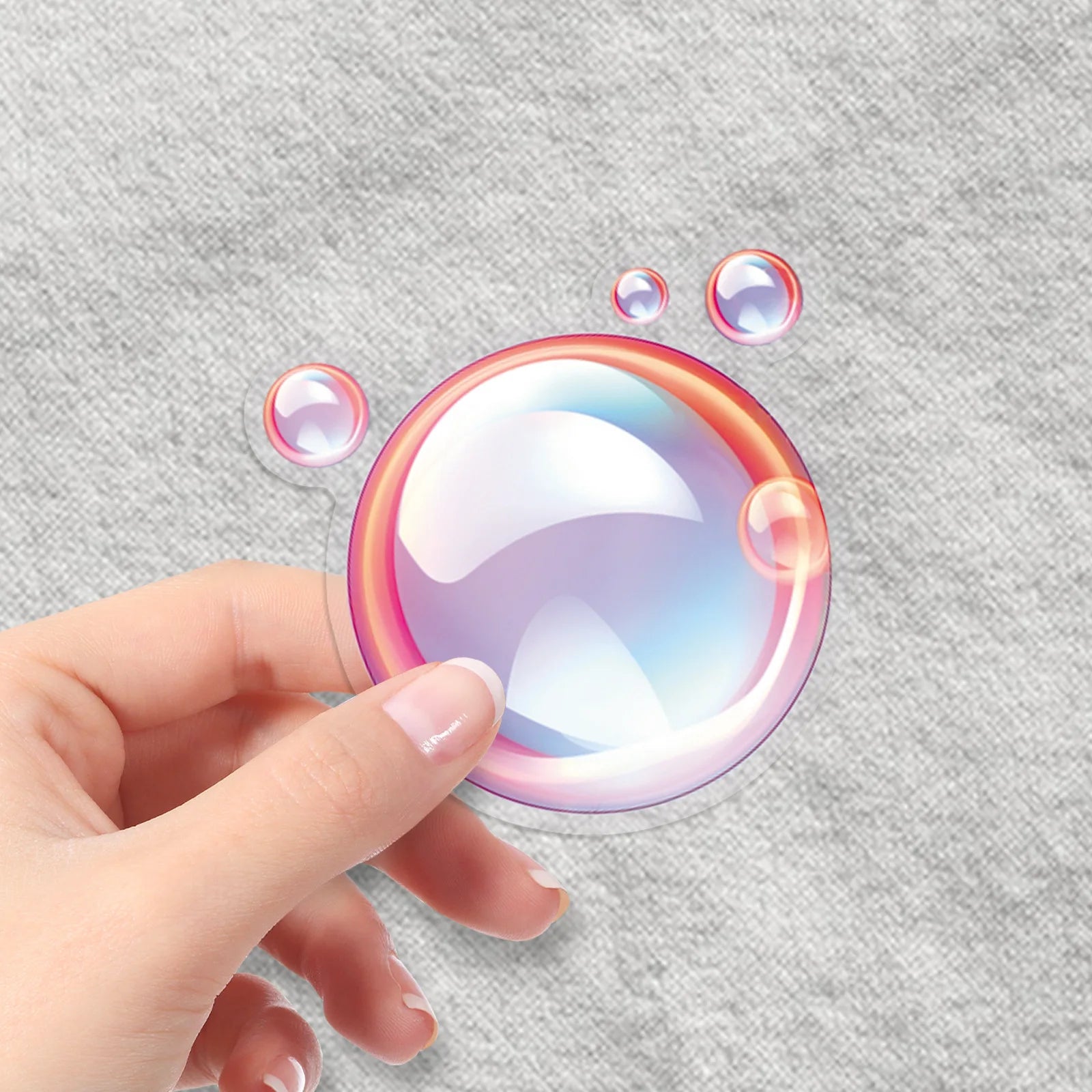 50-Pack Transparent Colorful Bubble Stickers PET Waterproof Decorative DIY Sticker for Phones Laptops Stationery Luggage
